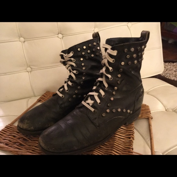 Frye Mens Biker Boot Black Leather 10 main image 6